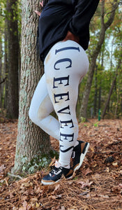 Cream & Gold Graphic Leggings