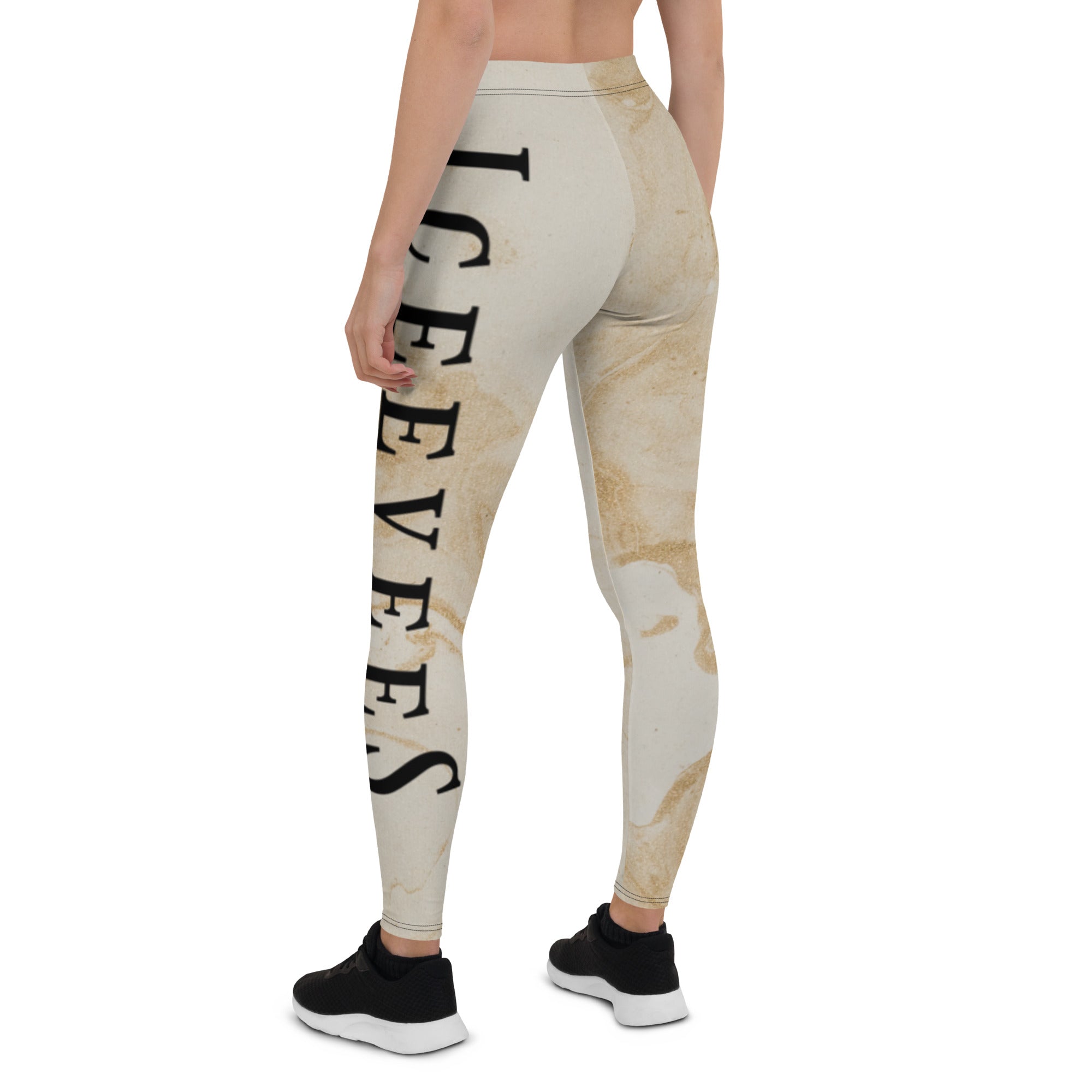 Cream & Gold Graphic Leggings