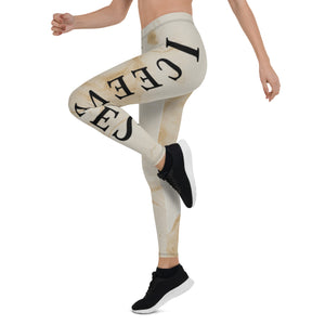 Cream & Gold Graphic Leggings