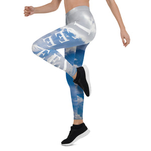 Sky Blue Graphic Leggings